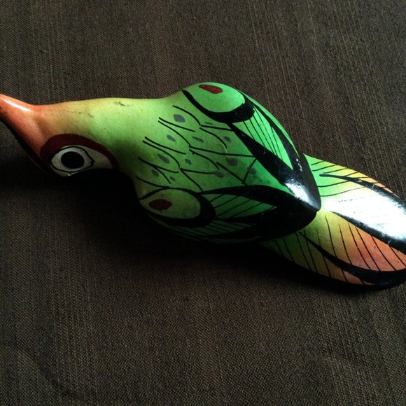 Lot of 4 ceramic hand painted birds figurines jungle decors home decor diy - Picture 13 of 16